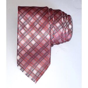 NWOT Puccini pink red gray plaid tie